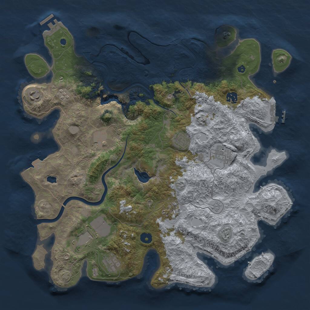 Rust Map: Procedural Map, Size: 4000, Seed: 686560396, 15 Monuments