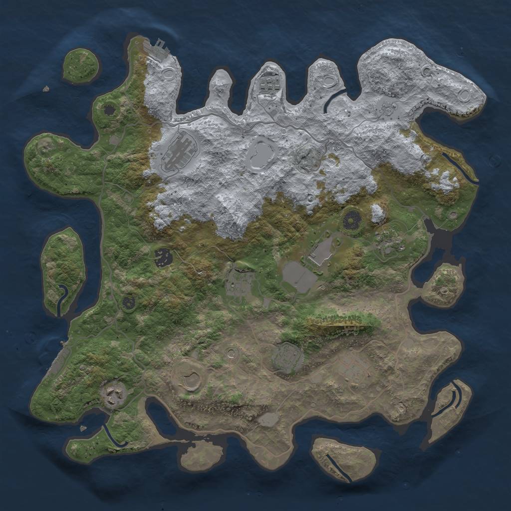 Rust Map: Procedural Map, Size: 4000, Seed: 162947692, 19 Monuments
