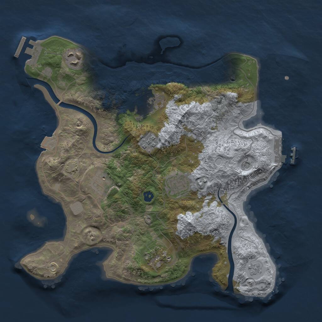Rust Map: Procedural Map, Size: 3000, Seed: 406811544, 12 Monuments