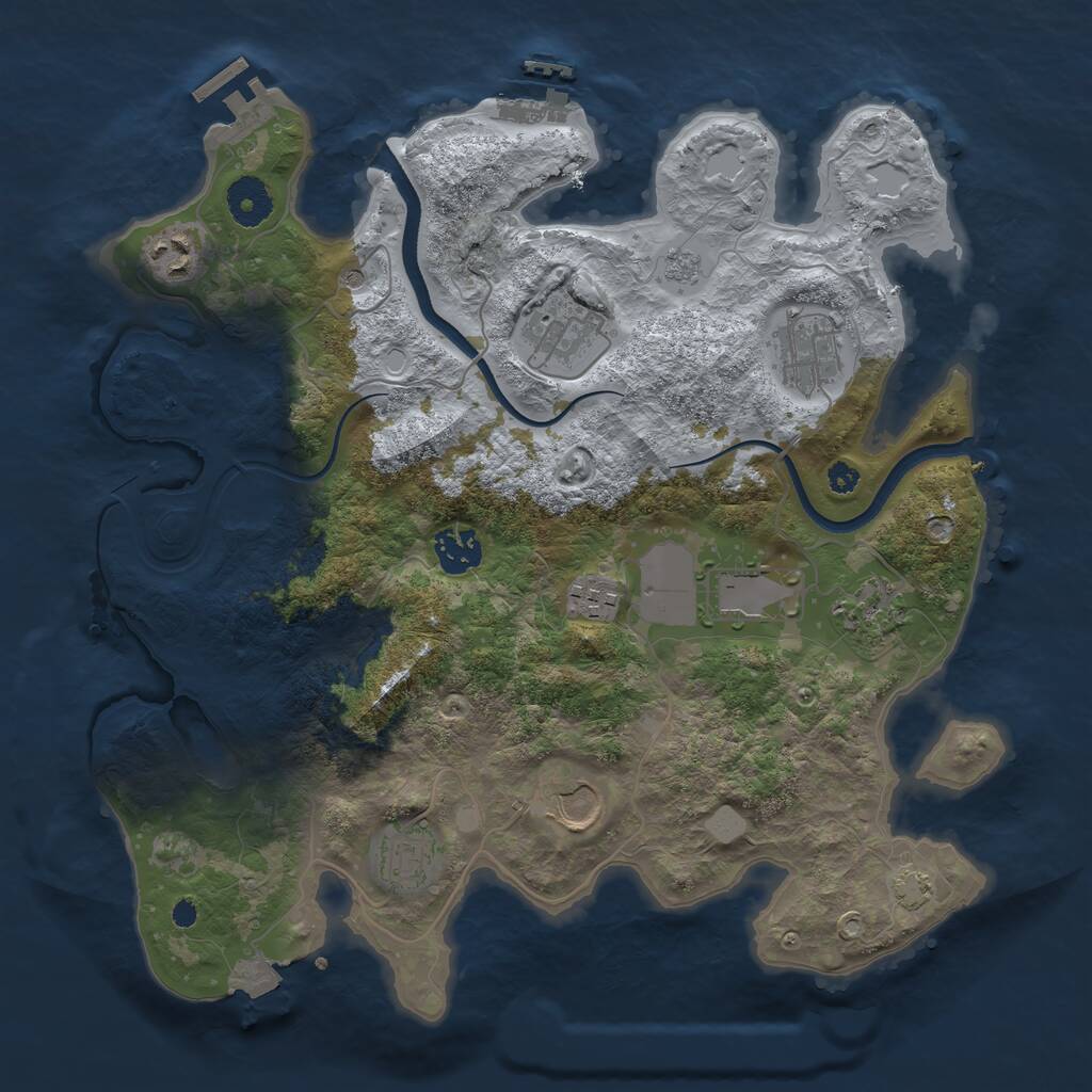 Rust Map: Procedural Map, Size: 3500, Seed: 798798475, 15 Monuments