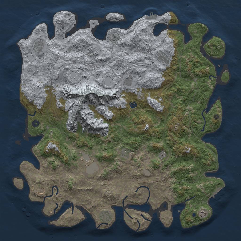 Rust Map: Procedural Map, Size: 5000, Seed: 17762026, 20 Monuments
