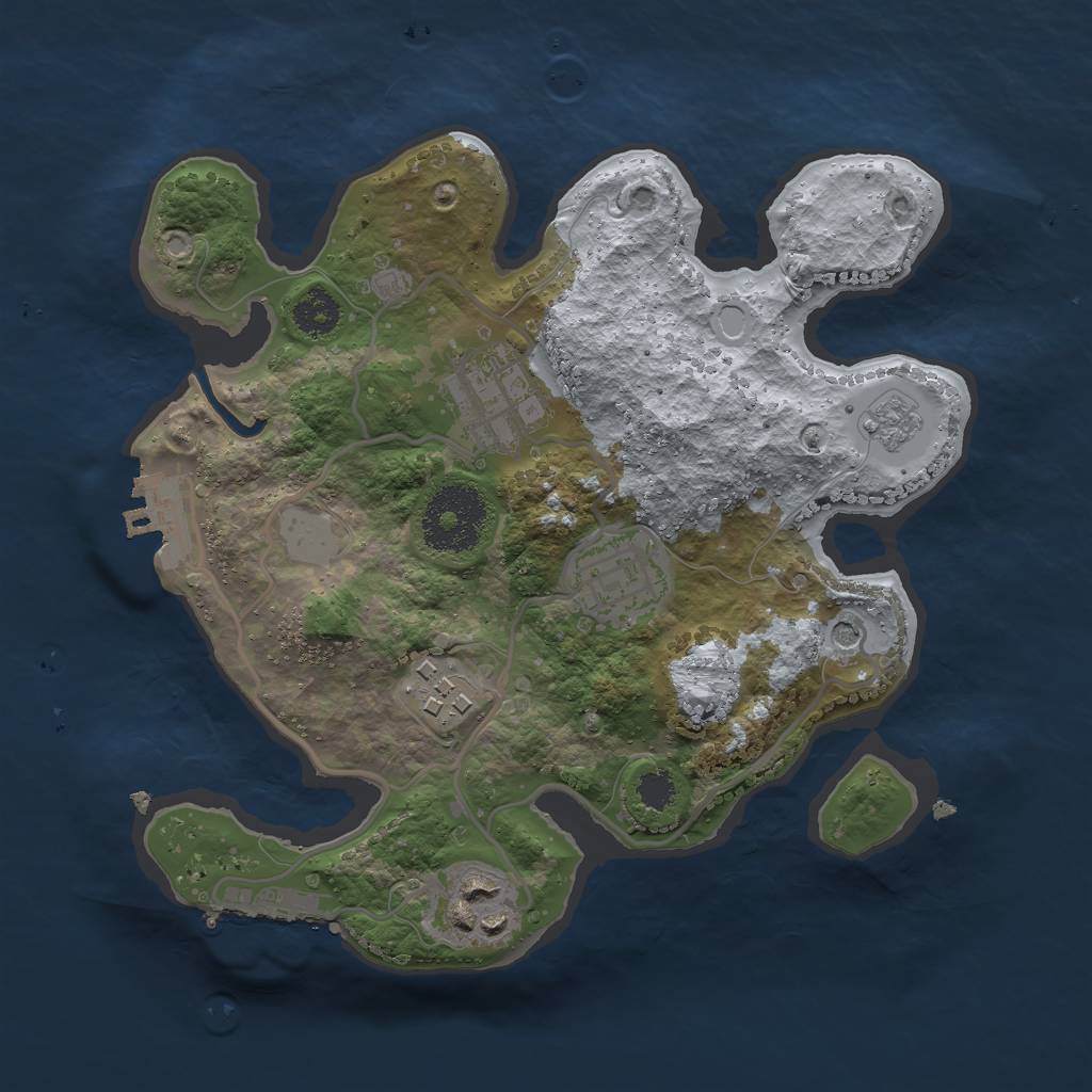 Rust Map: Procedural Map, Size: 2500, Seed: 7099, 13 Monuments