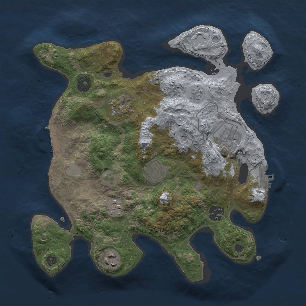 Rust Map: Procedural Map, Size: 3000, Seed: 1595007488, 15 Monuments