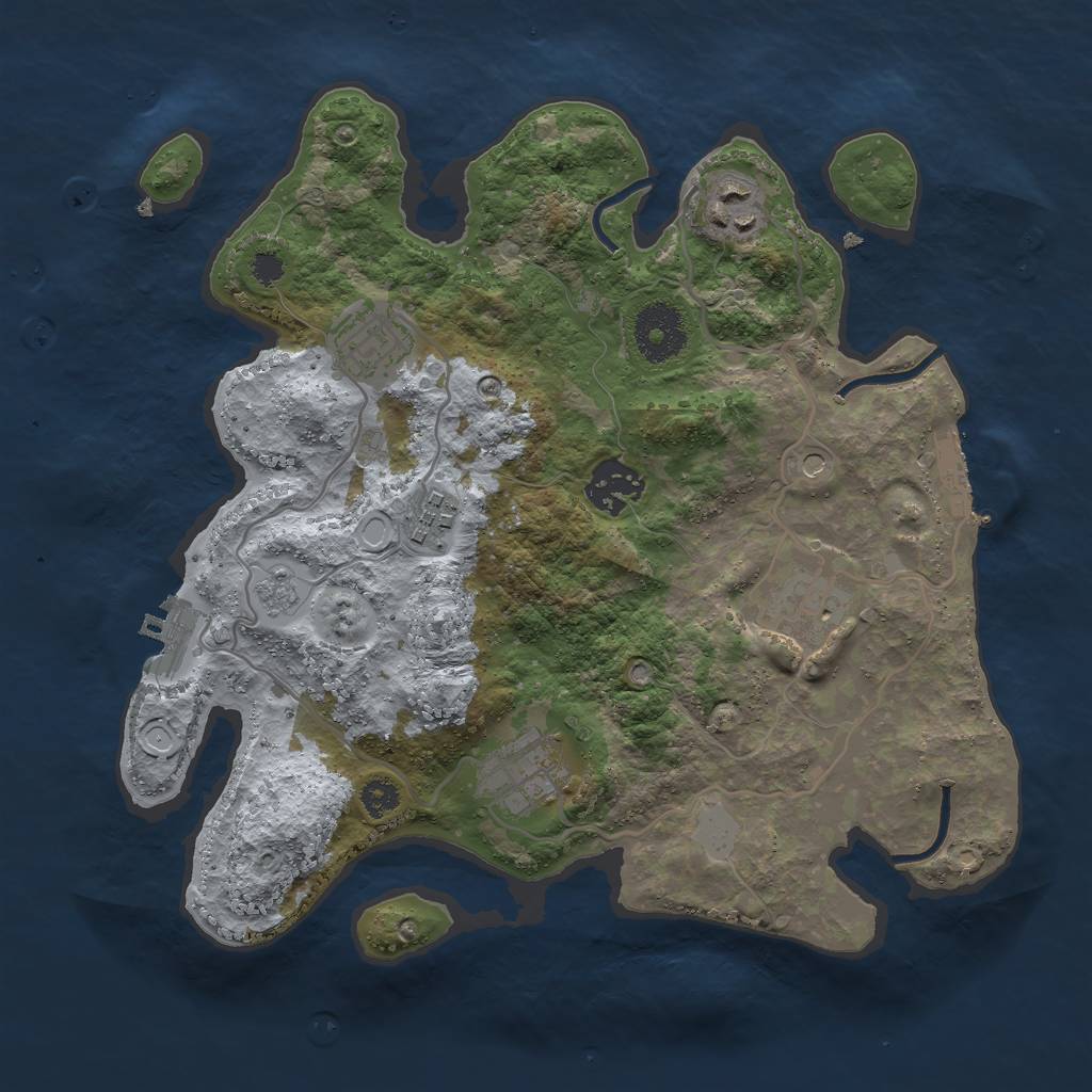 Rust Map: Procedural Map, Size: 3000, Seed: 76217, 15 Monuments