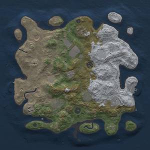 Thumbnail Rust Map: Procedural Map, Size: 3500, Seed: 69696, 18 Monuments