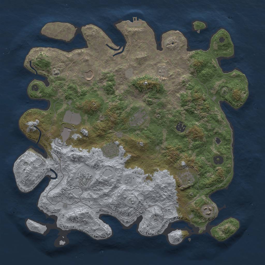 Rust Map: Procedural Map, Size: 4015, Seed: 475552783, 17 Monuments