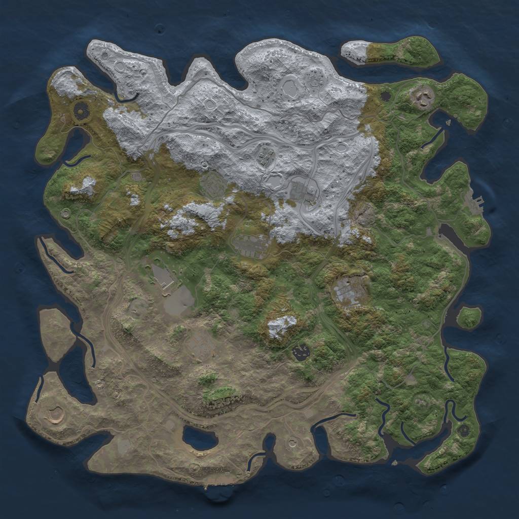 Rust Map: Procedural Map, Size: 4500, Seed: 1942870910, 19 Monuments
