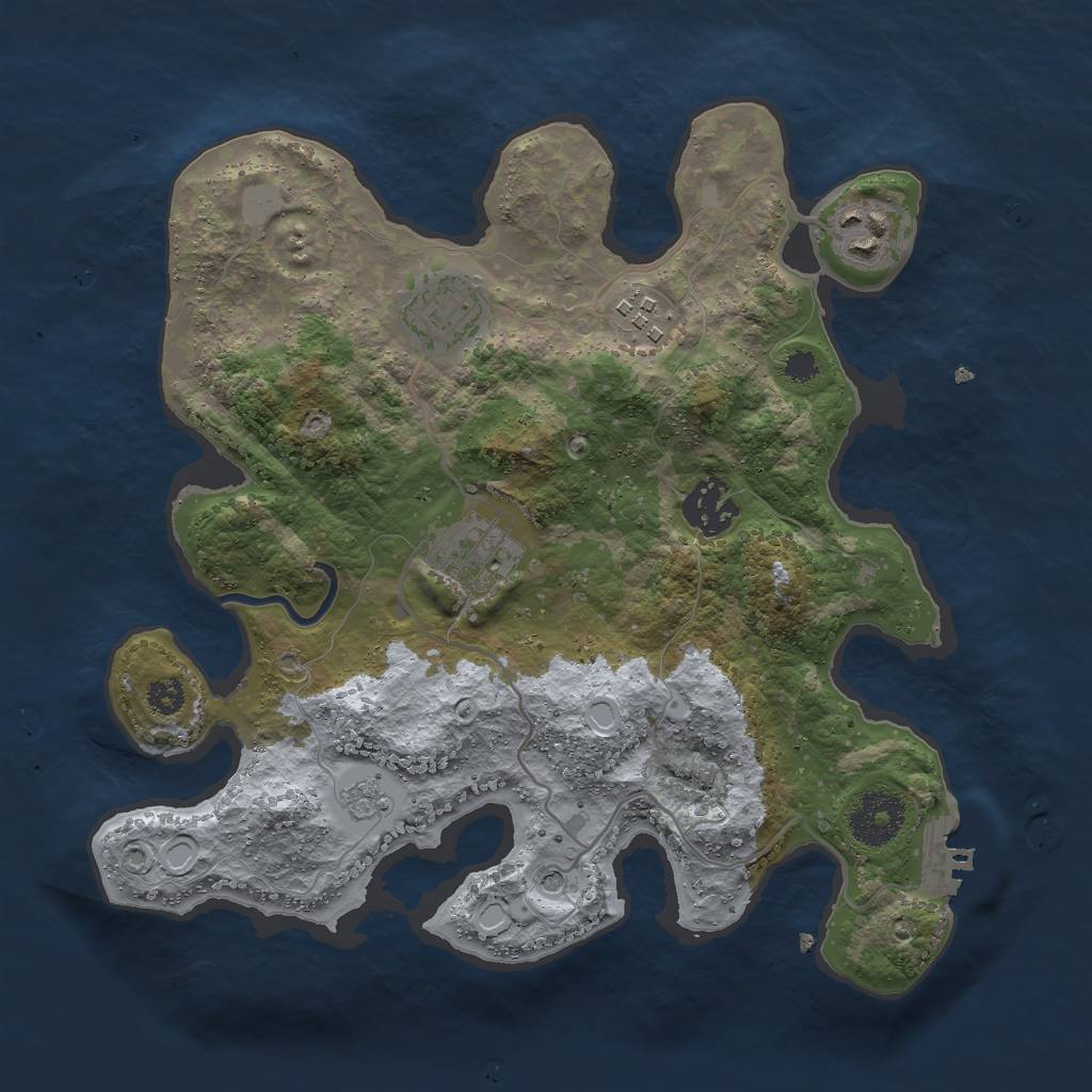 Rust Map: Procedural Map, Size: 3000, Seed: 22610, 13 Monuments