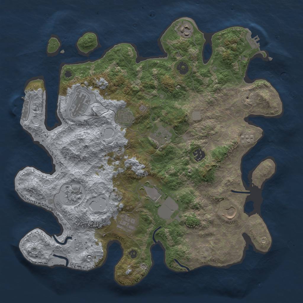 Rust Map: Procedural Map, Size: 3750, Seed: 1802269440, 19 Monuments