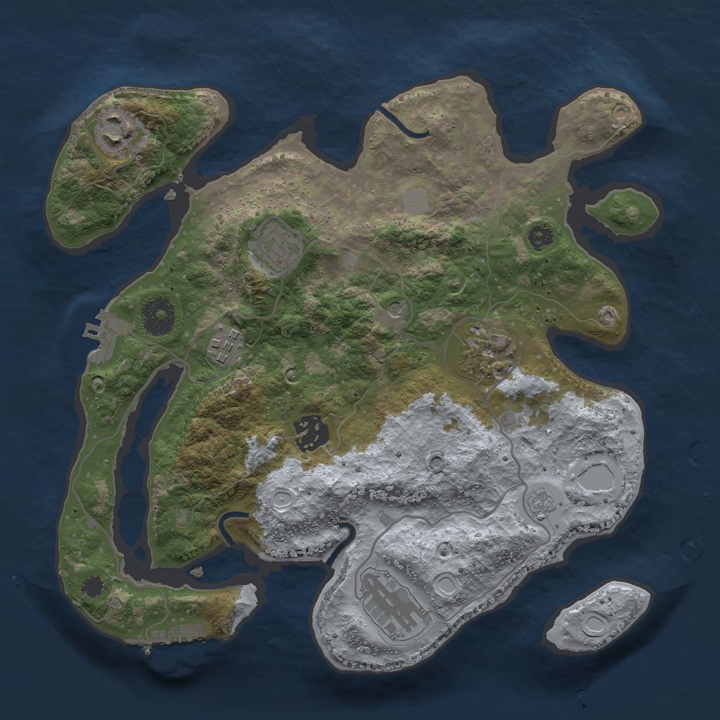 Rust Map: Procedural Map, Size: 3000, Seed: 1382268437, 15 Monuments