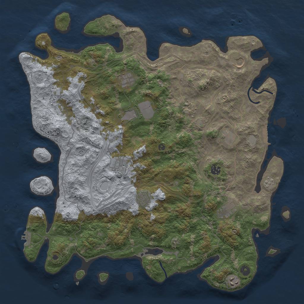 Rust Map: Procedural Map, Size: 4500, Seed: 810746415, 20 Monuments