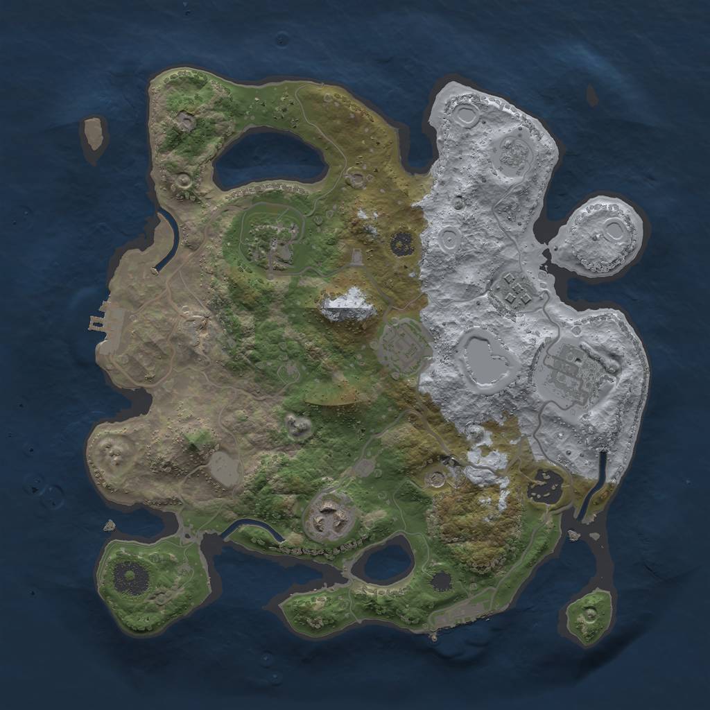 Rust Map: Procedural Map, Size: 3000, Seed: 1342508738, 15 Monuments