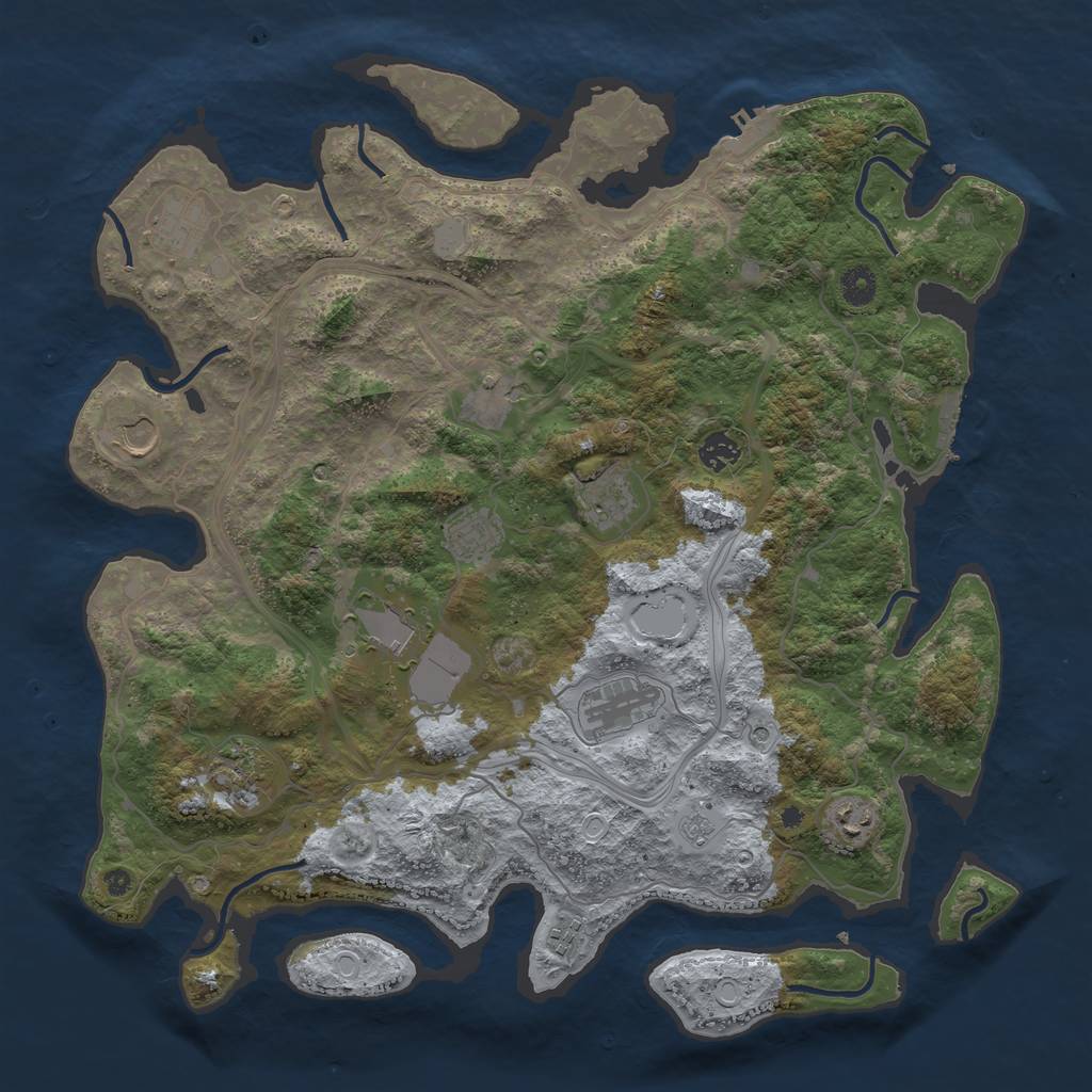 Rust Map: Procedural Map, Size: 4250, Seed: 733526776, 20 Monuments