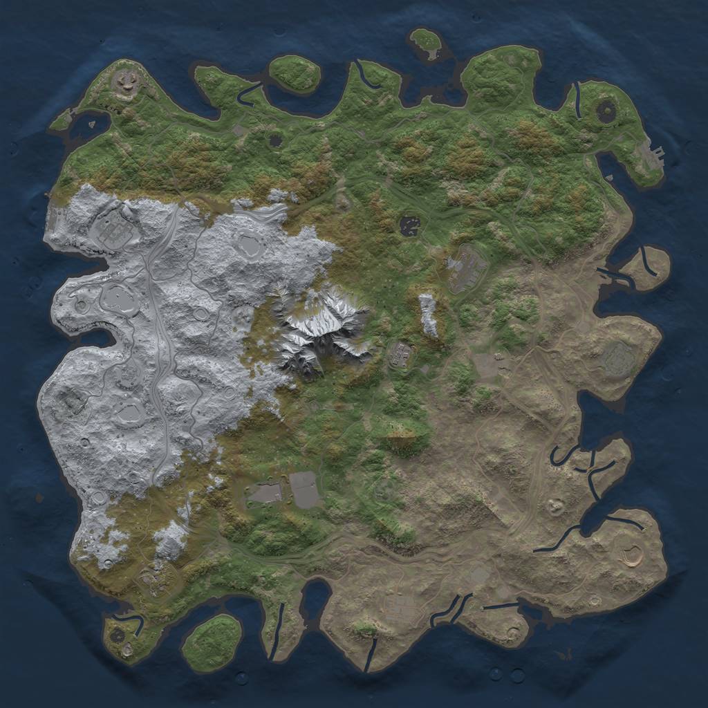 Rust Map: Procedural Map, Size: 5000, Seed: 118546809, 20 Monuments