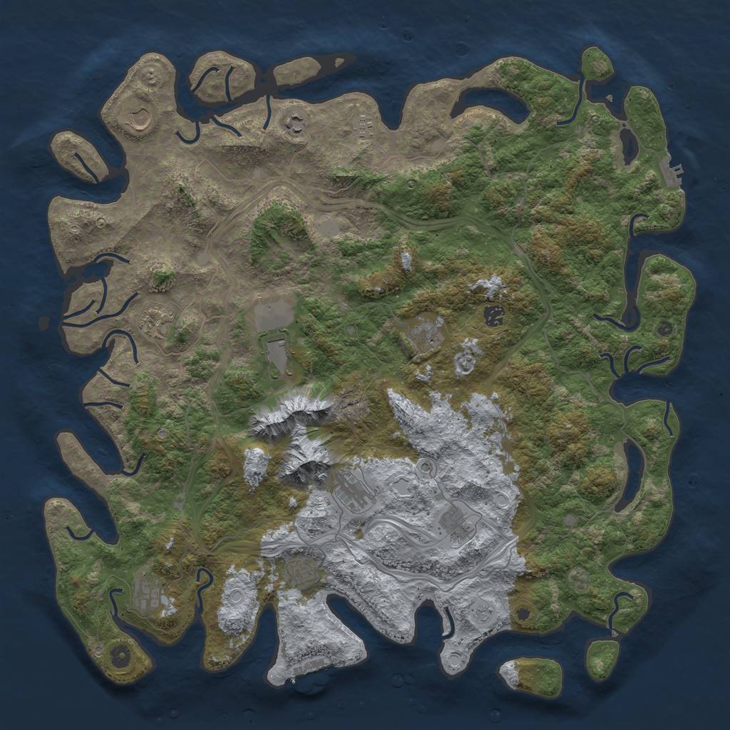 Rust Map: Procedural Map, Size: 5000, Seed: 19961999, 20 Monuments