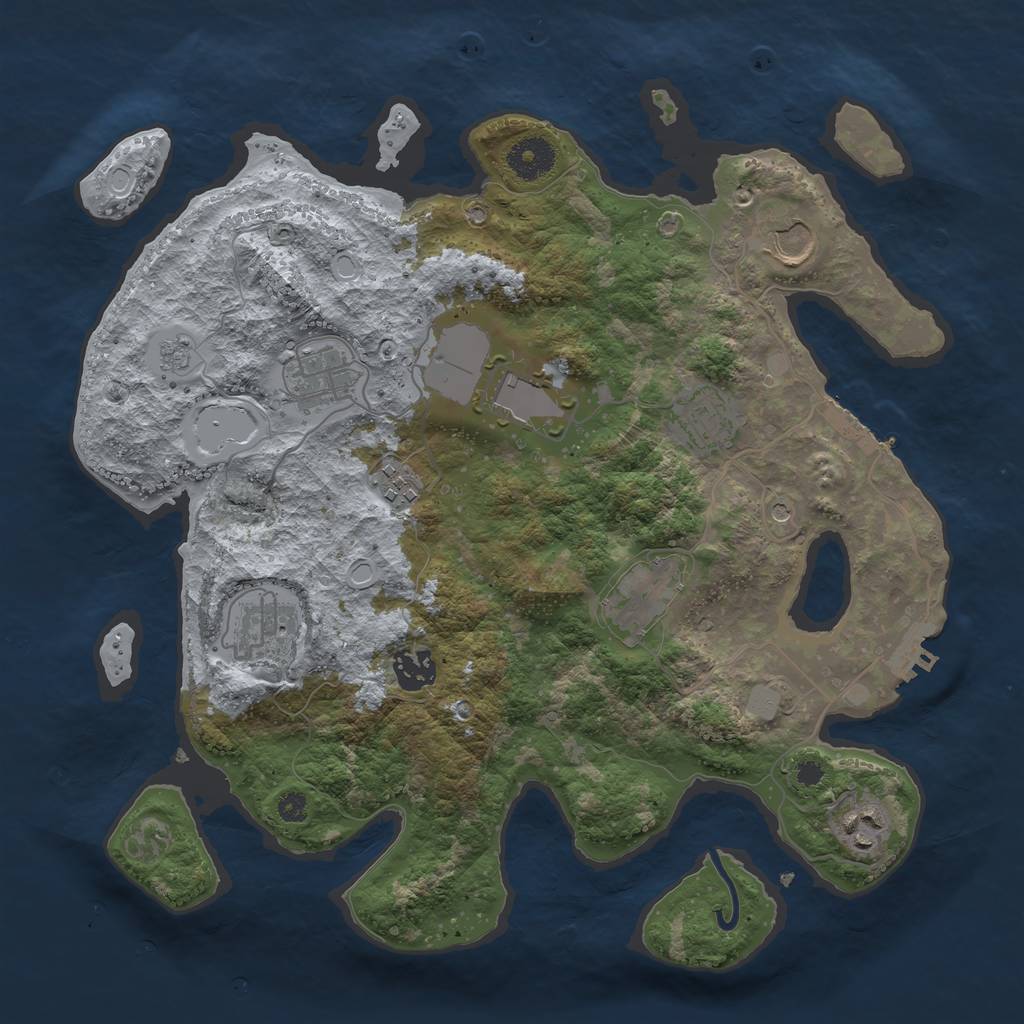 Rust Map: Procedural Map, Size: 3500, Seed: 325960740, 18 Monuments
