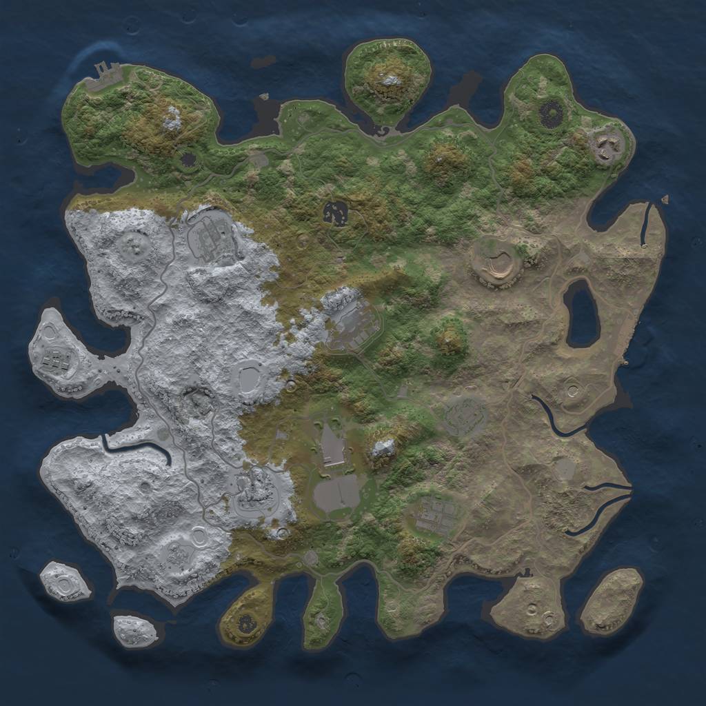 Rust Map: Procedural Map, Size: 4000, Seed: 1905, 19 Monuments
