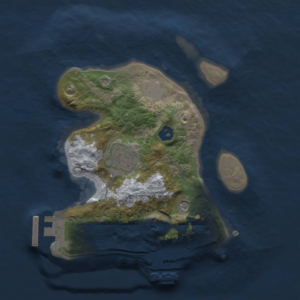 Rust Map: Procedural Map, Size: 2000, Seed: 1067884551, 5 Monuments