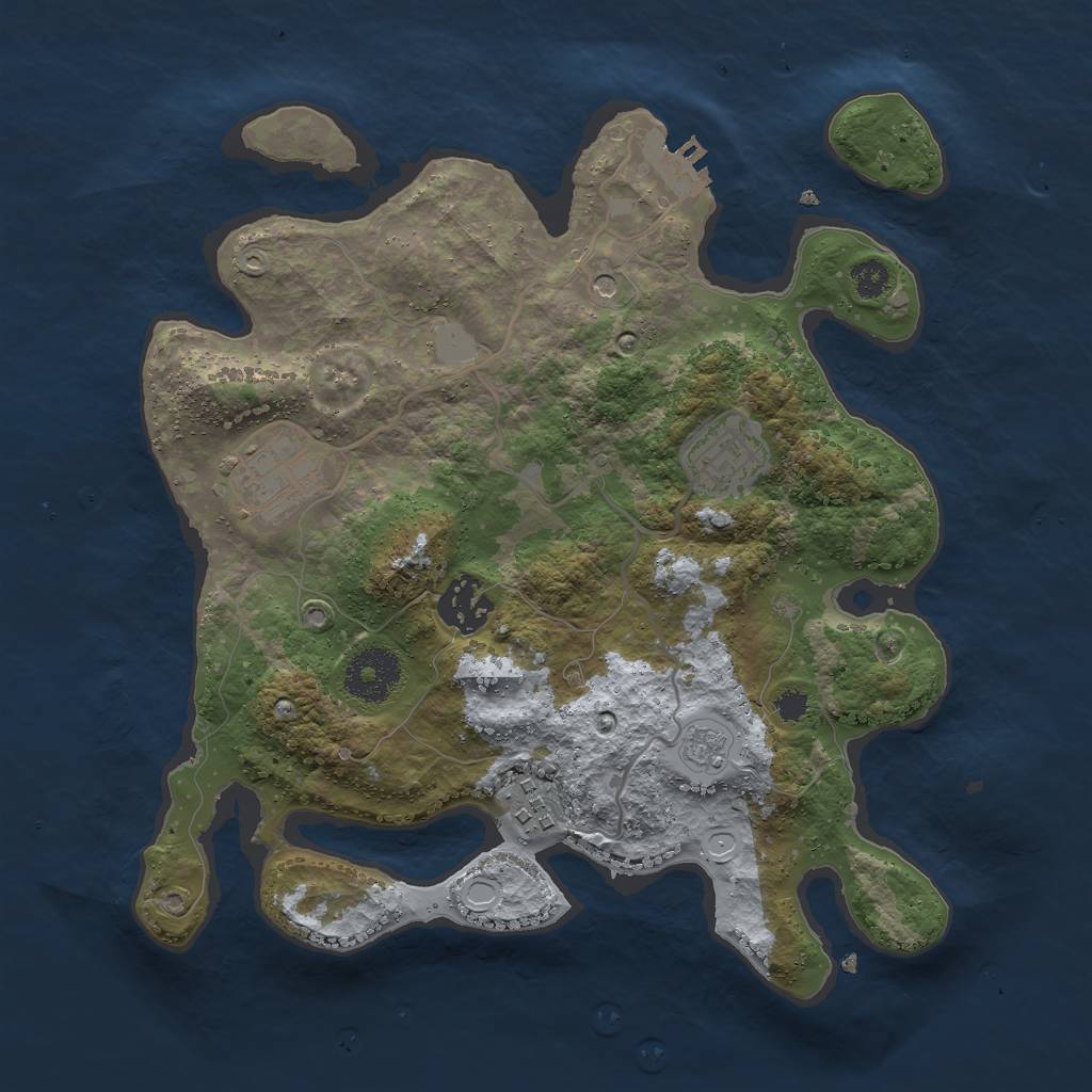 Rust Map: Procedural Map, Size: 3000, Seed: 1852764, 12 Monuments