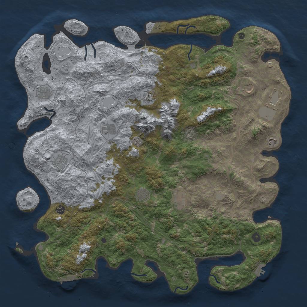 Rust Map: Procedural Map, Size: 5000, Seed: 678103437, 20 Monuments