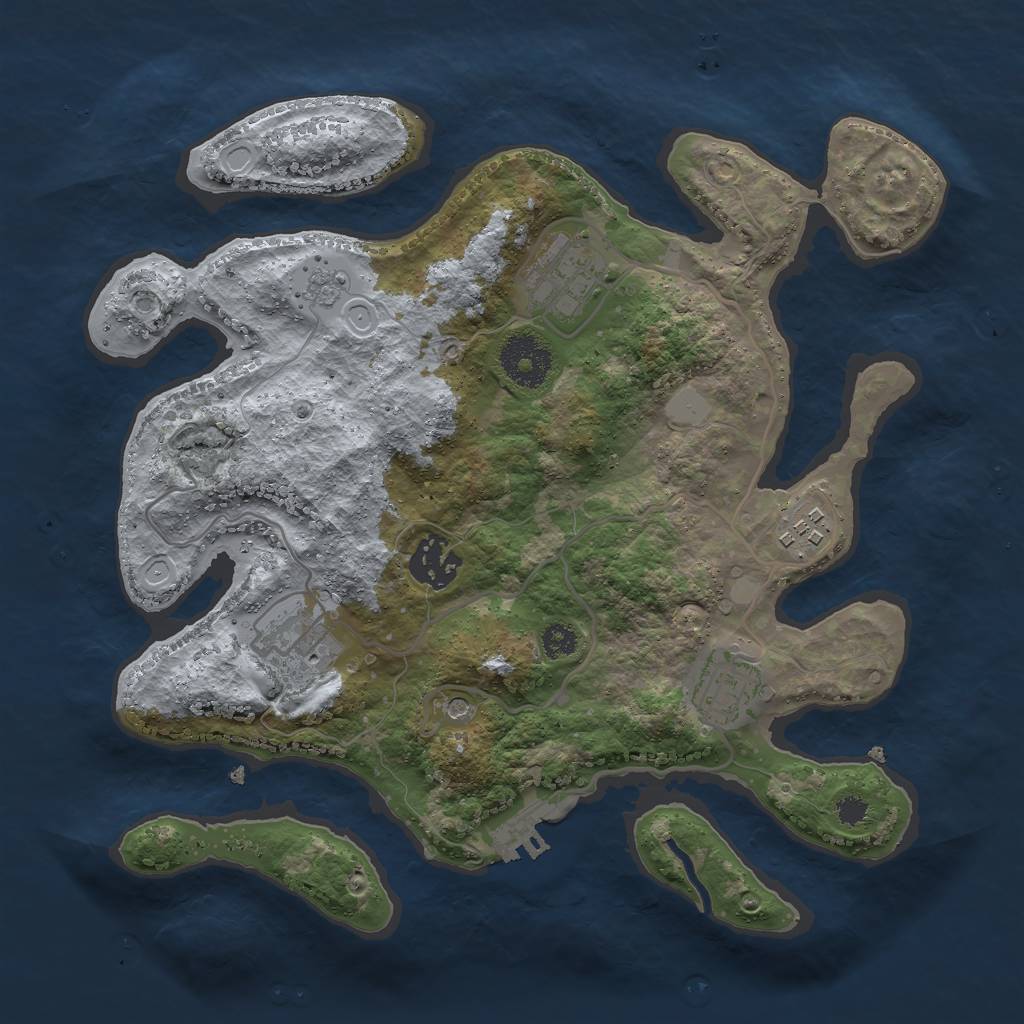 Rust Map: Procedural Map, Size: 3000, Seed: 6508342, 13 Monuments