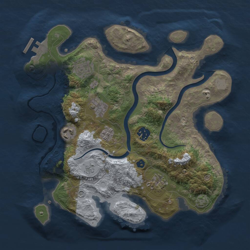 Rust Map: Procedural Map, Size: 3000, Seed: 12813, 11 Monuments