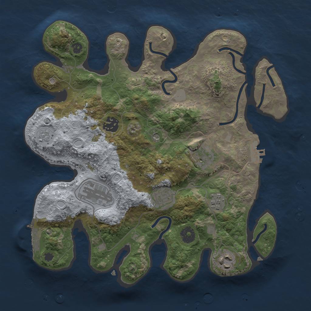 Rust Map: Procedural Map, Size: 3000, Seed: 49173259, 15 Monuments