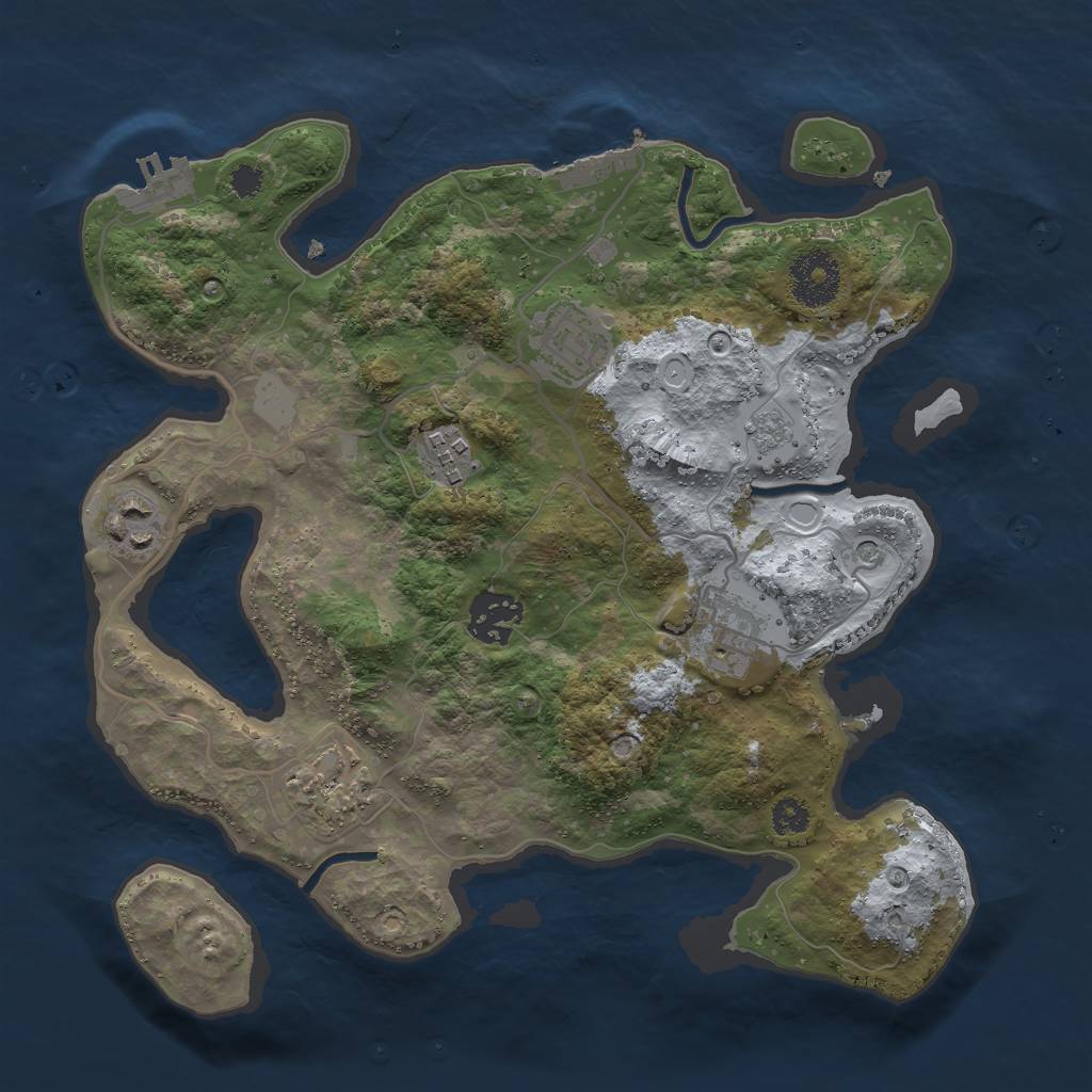 Rust Map: Procedural Map, Size: 3000, Seed: 1546539307, 15 Monuments