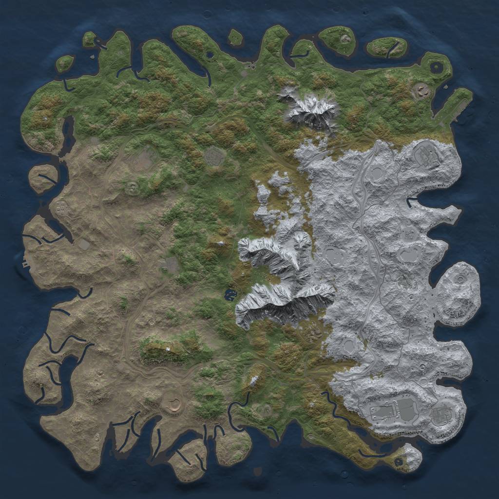Rust Map: Procedural Map, Size: 6000, Seed: 80514282, 20 Monuments