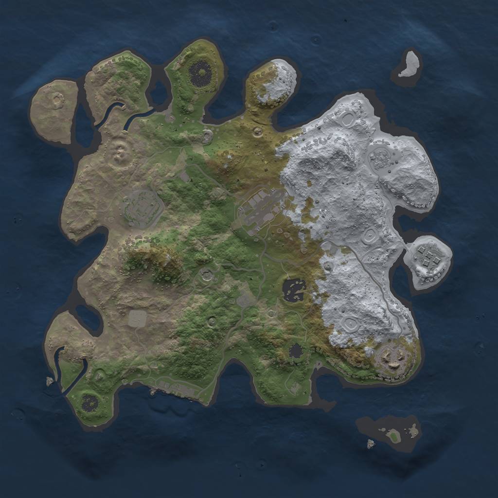 Rust Map: Procedural Map, Size: 3000, Seed: 485890488, 13 Monuments