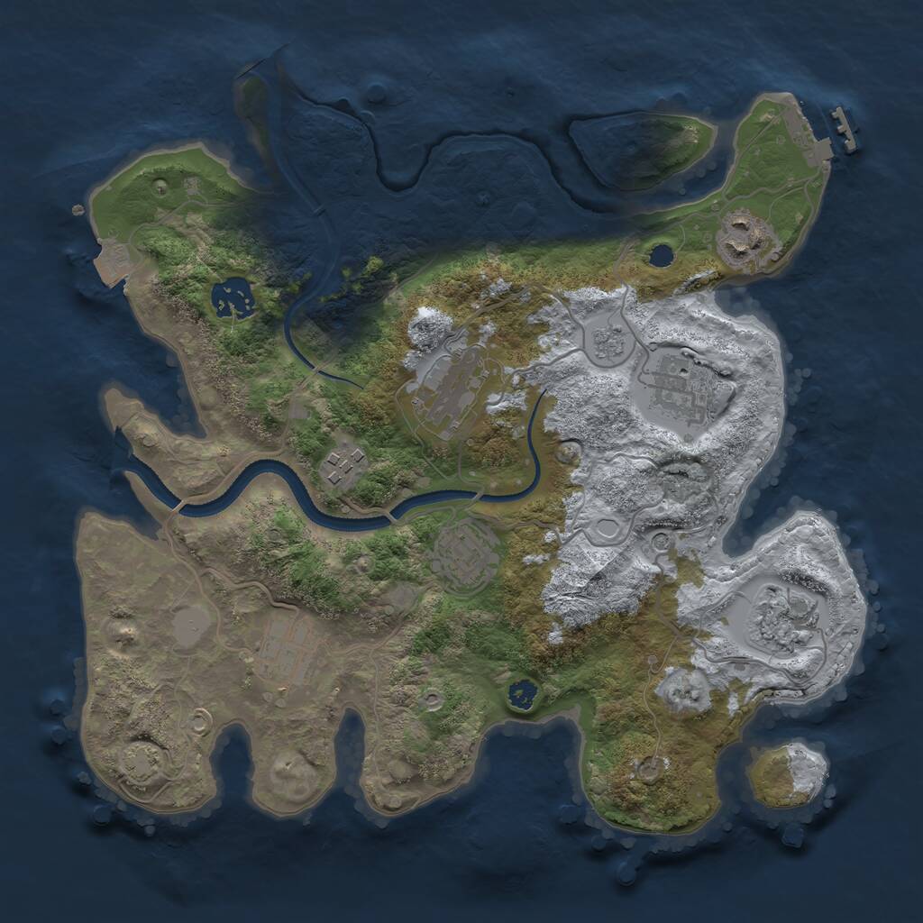 Rust Map: Procedural Map, Size: 3200, Seed: 366412, 13 Monuments