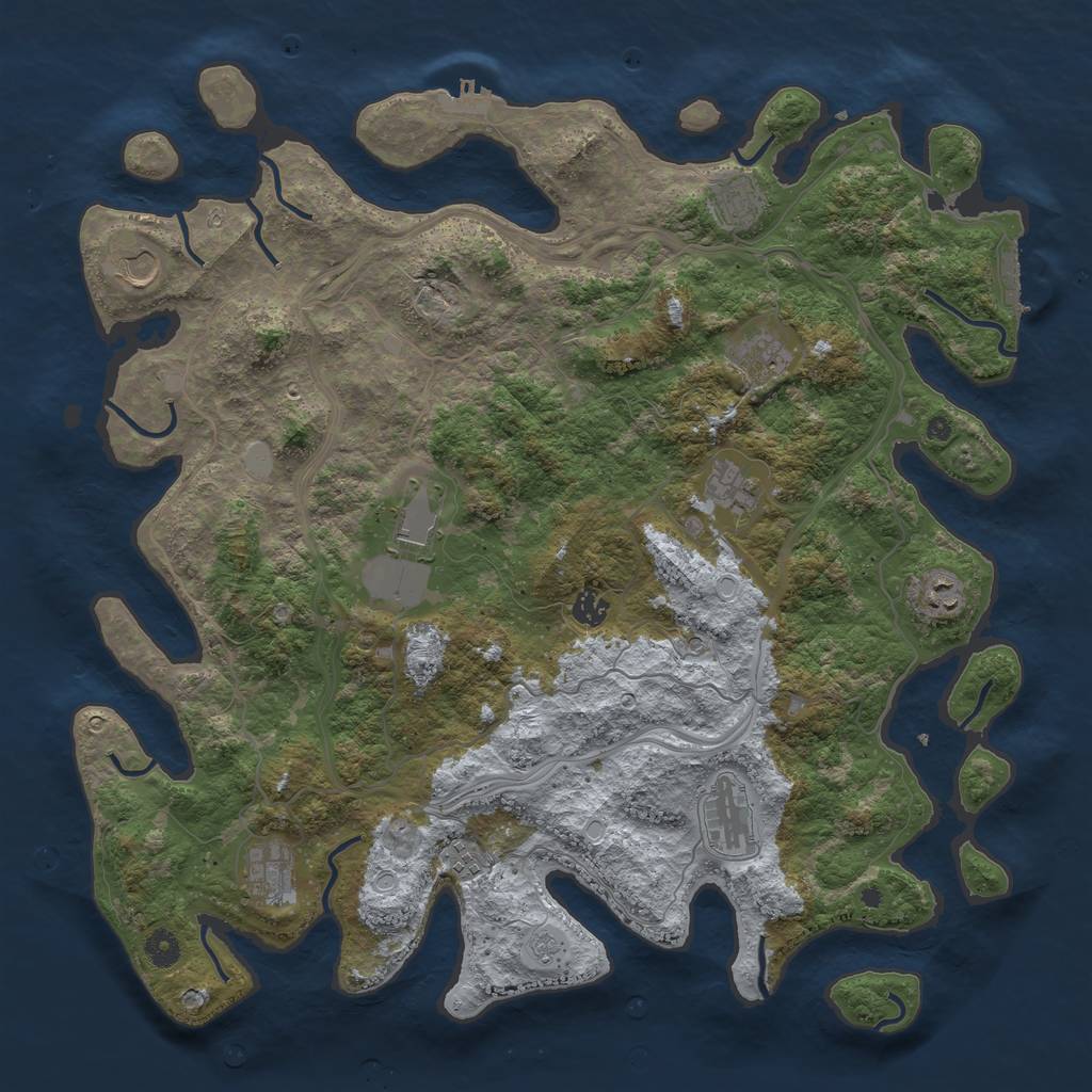 Rust Map: Procedural Map, Size: 4500, Seed: 19961999, 19 Monuments