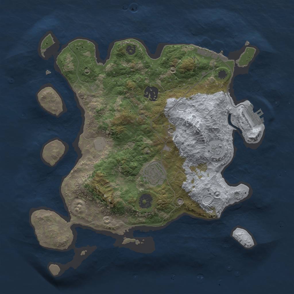 Rust Map: Procedural Map, Size: 3000, Seed: 1529, 11 Monuments