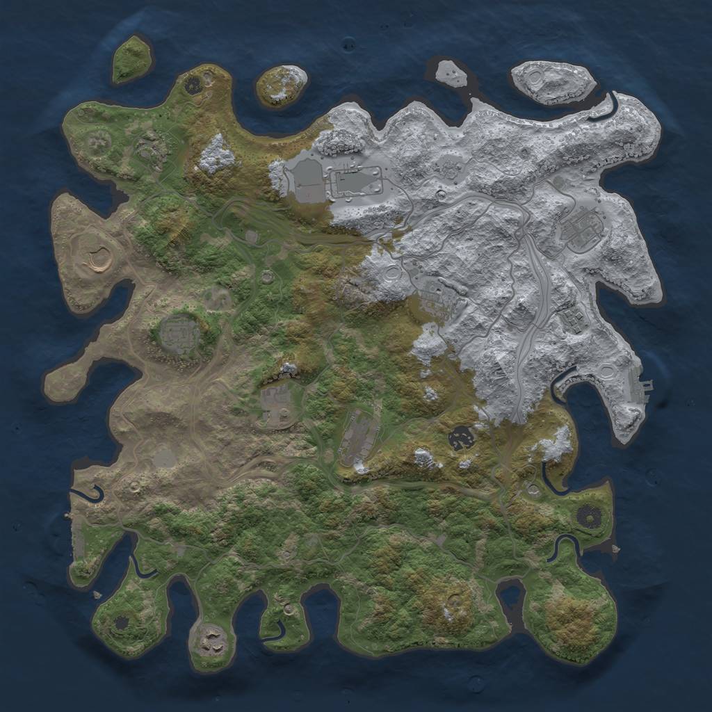 Rust Map: Procedural Map, Size: 4250, Seed: 2067007481, 20 Monuments