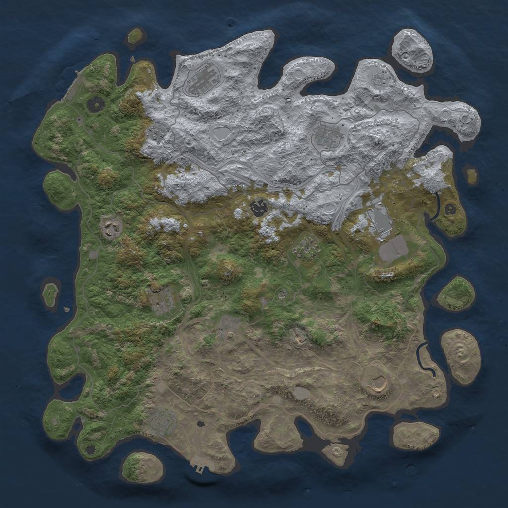 Rust Map: Procedural Map, Size: 4500, Seed: 3437808, 20 Monuments