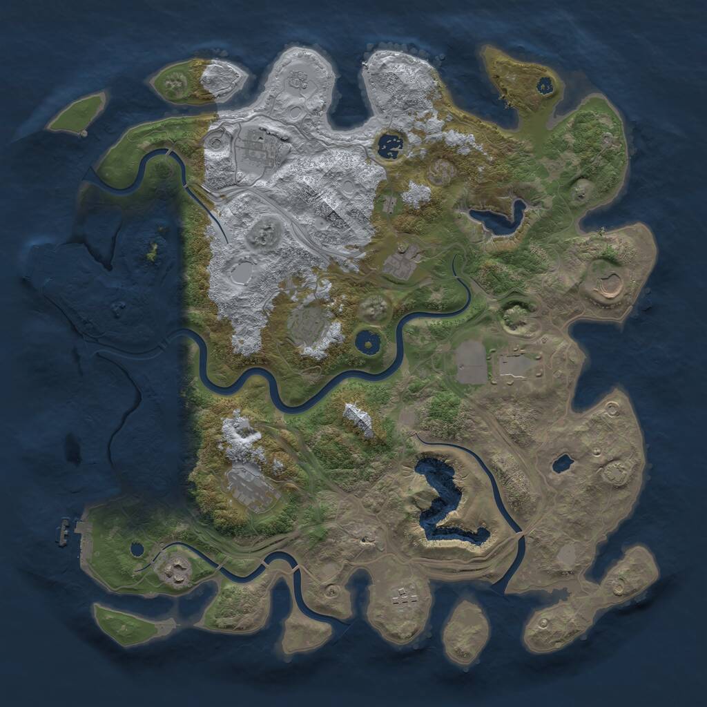 Rust Map: Procedural Map, Size: 4250, Seed: 2005809034, 15 Monuments