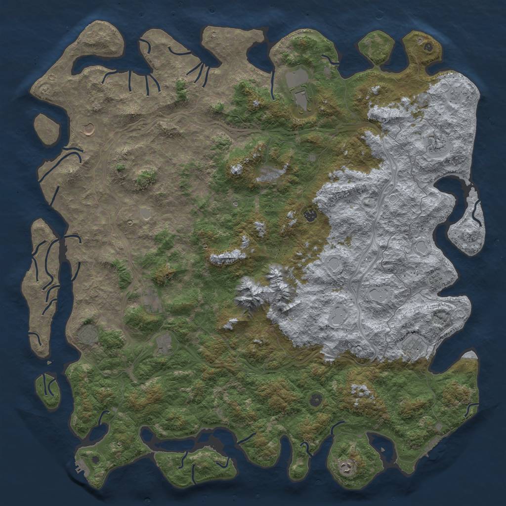 Rust Map: Procedural Map, Size: 6000, Seed: 4825595, 20 Monuments
