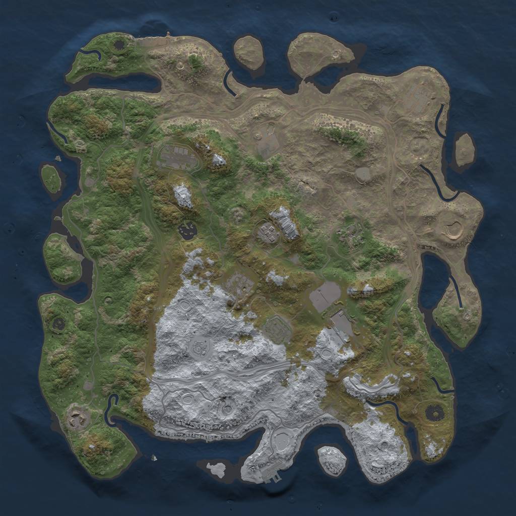 Rust Map: Procedural Map, Size: 4250, Seed: 523682958, 20 Monuments