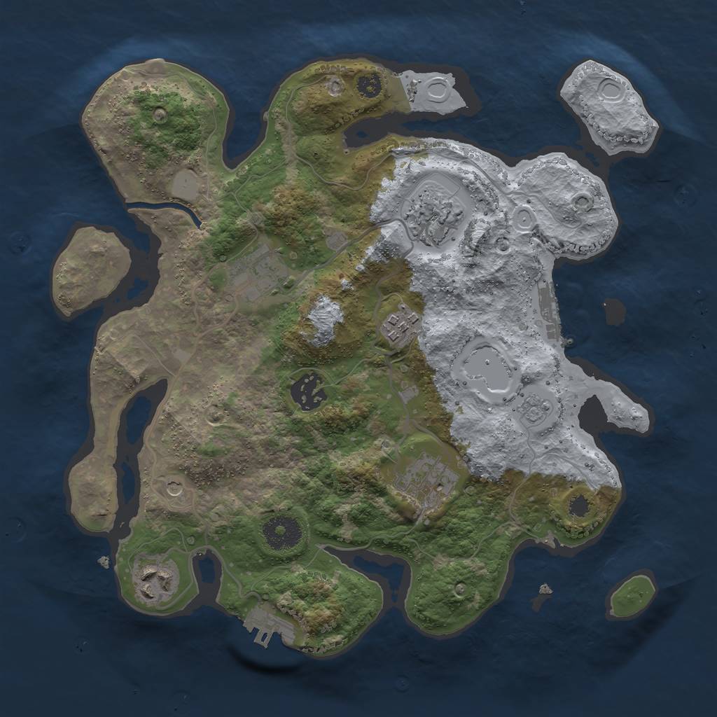 Rust Map: Procedural Map, Size: 3000, Seed: 480342609, 15 Monuments