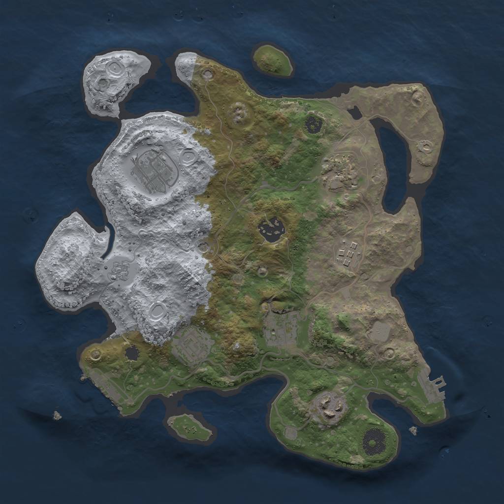 Rust Map: Procedural Map, Size: 3000, Seed: 177231974, 16 Monuments