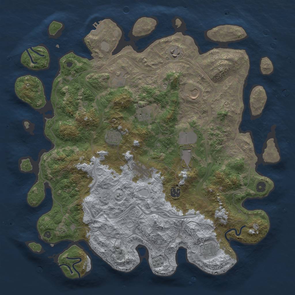 Rust Map: Procedural Map, Size: 4250, Seed: 613765752, 18 Monuments