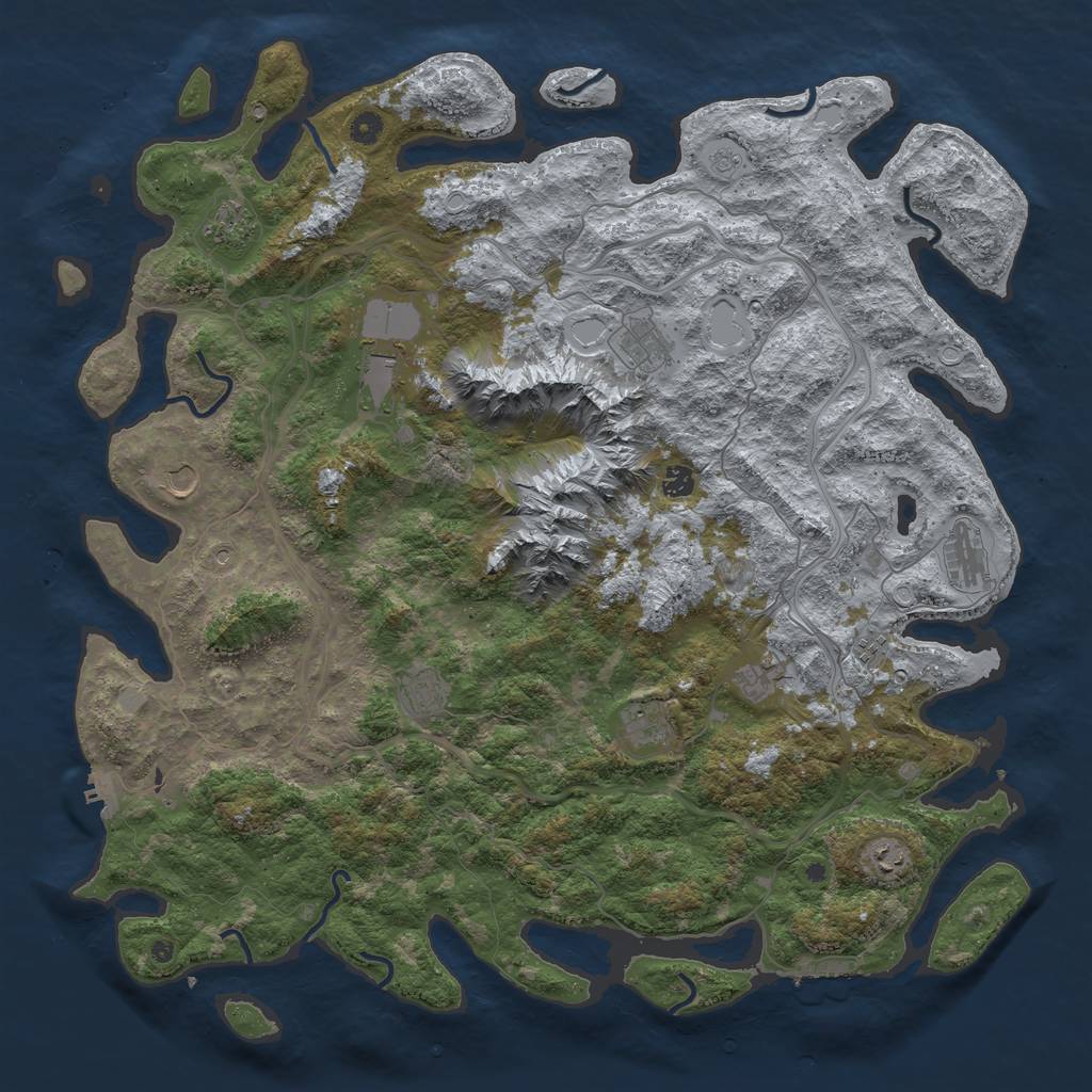 Rust Map: Procedural Map, Size: 5000, Seed: 465374, 20 Monuments