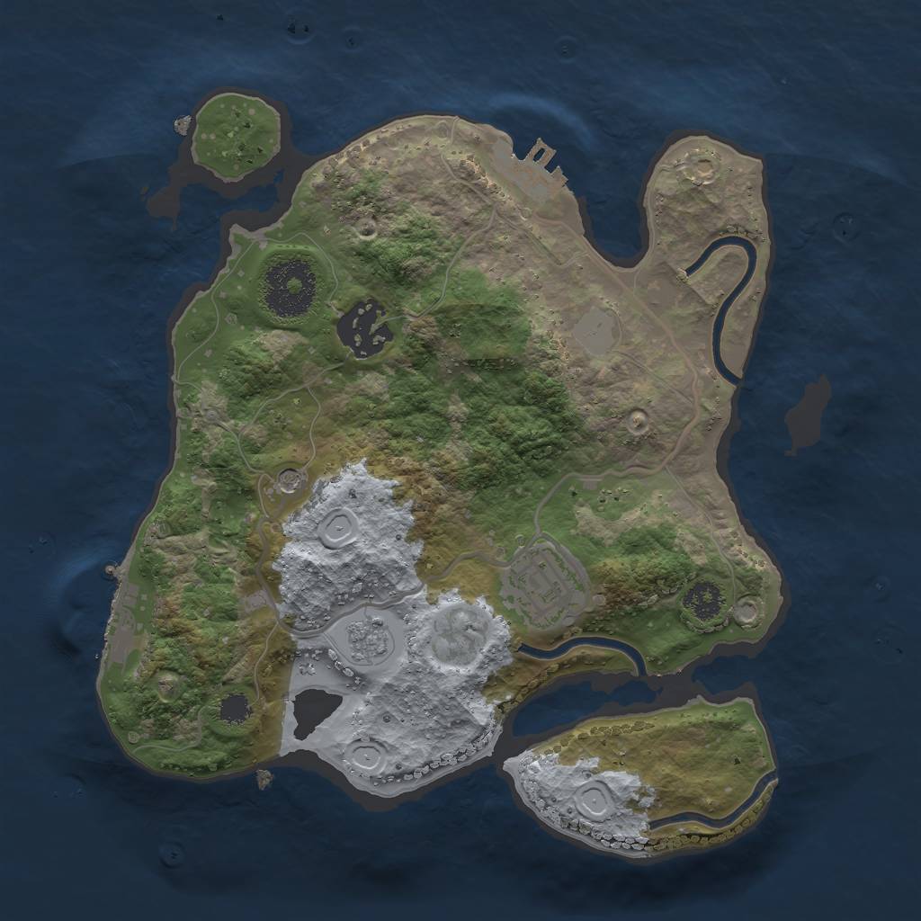 Rust Map: Procedural Map, Size: 2500, Seed: 1706041978, 11 Monuments