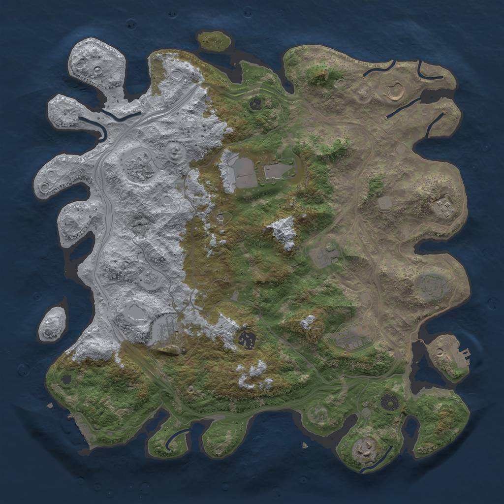 Rust Map: Procedural Map, Size: 4250, Seed: 2088155493, 19 Monuments