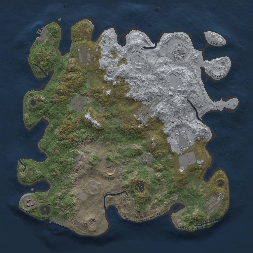 Rust Map: Procedural Map, Size: 3800, Seed: 1700020020, 19 Monuments