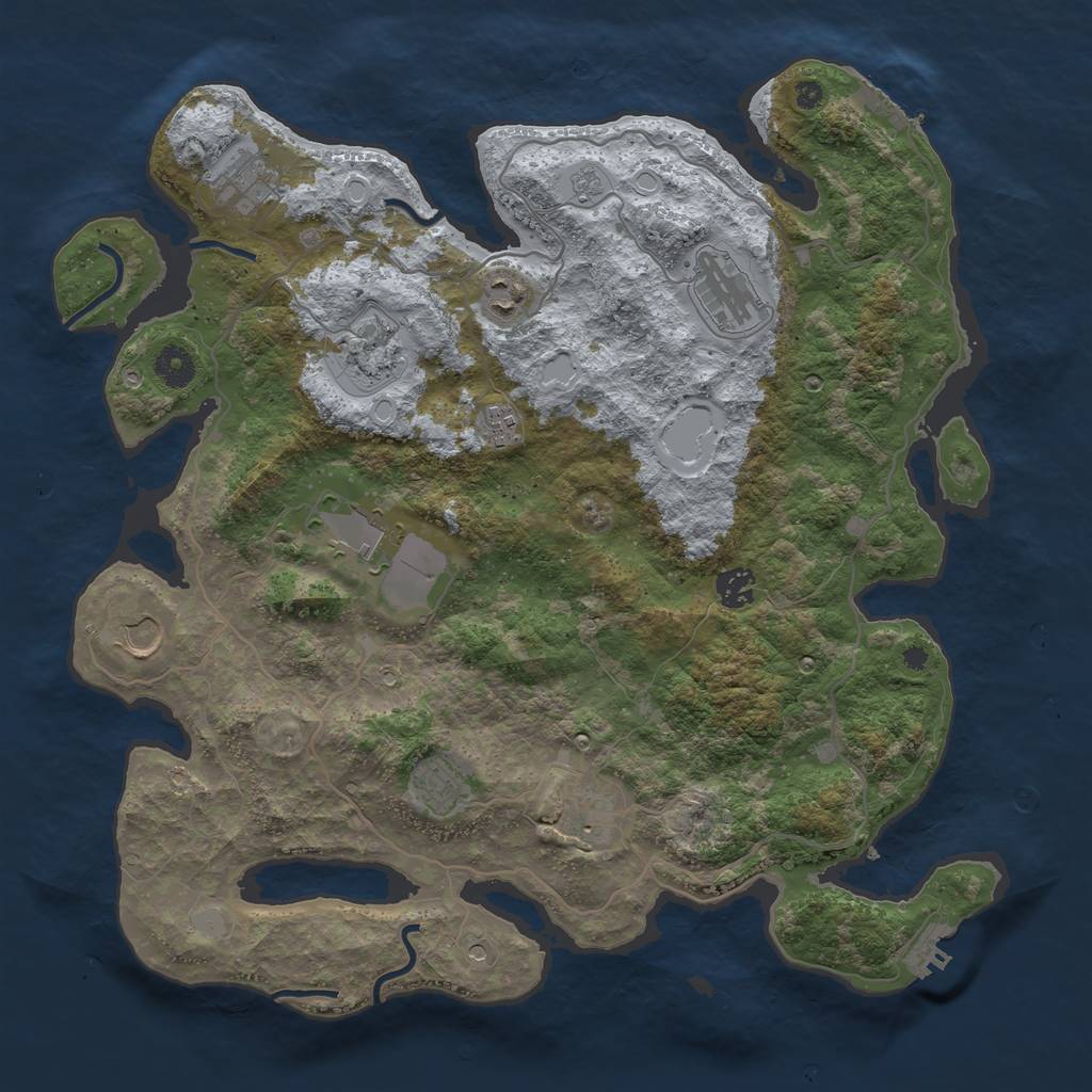 Rust Map: Procedural Map, Size: 4000, Seed: 362977913, 19 Monuments