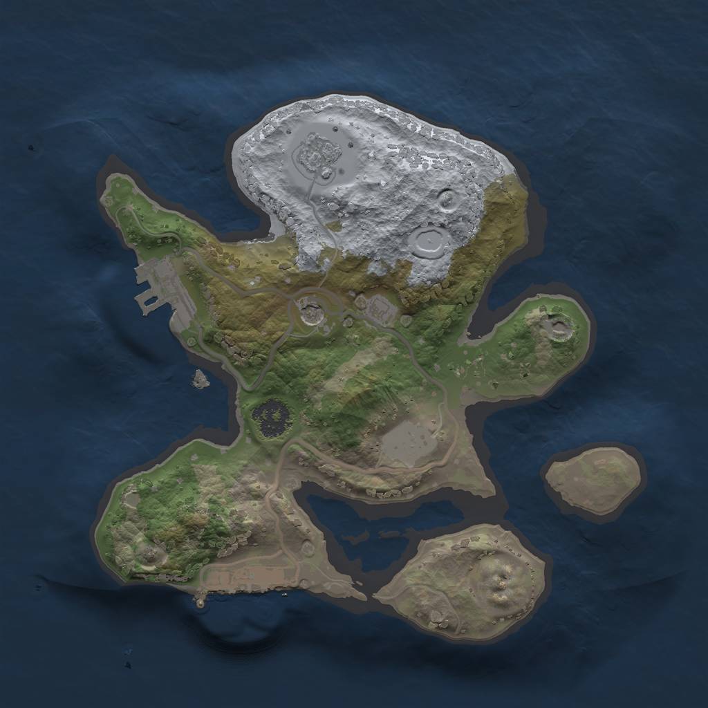 Rust Map: Procedural Map, Size: 2000, Seed: 33244, 9 Monuments