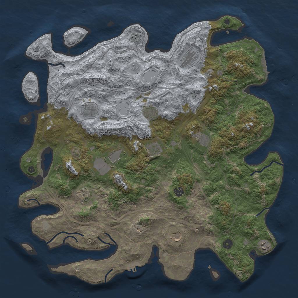 Rust Map: Procedural Map, Size: 4600, Seed: 22, 20 Monuments
