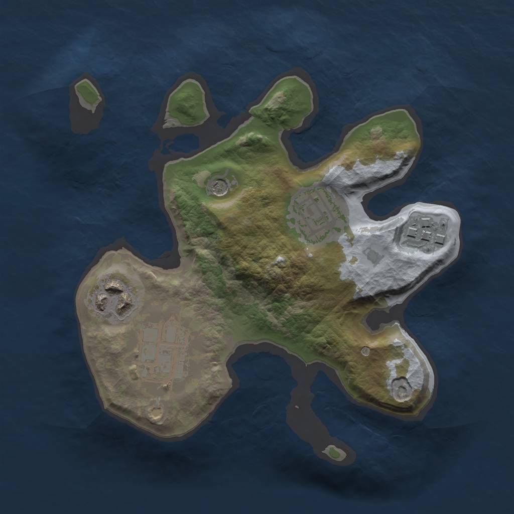 Rust Map: Barren, Size: 2000, Seed: 83, 7 Monuments