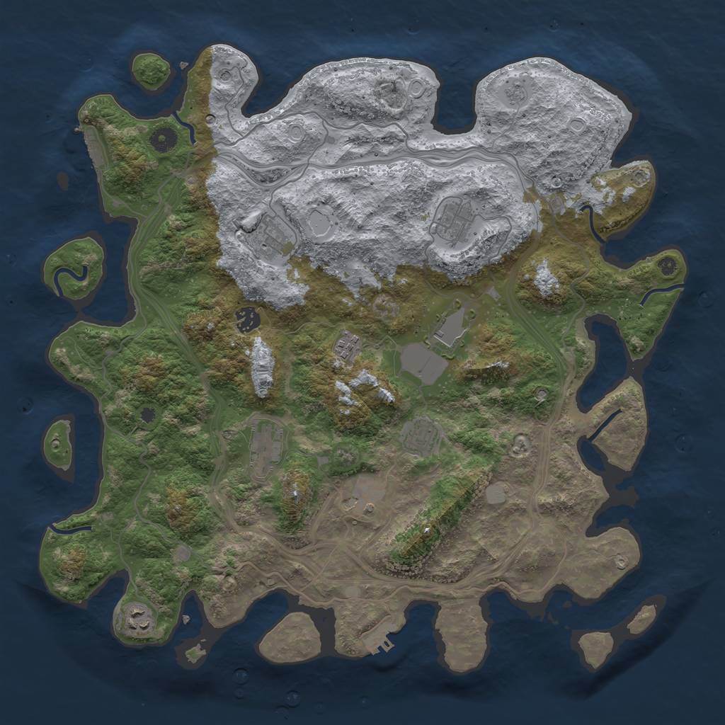 Rust Map: Procedural Map, Size: 4250, Seed: 19115, 18 Monuments